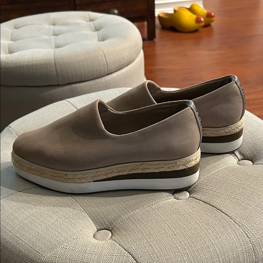 DKNY Tan Espadrille Slip-Ons